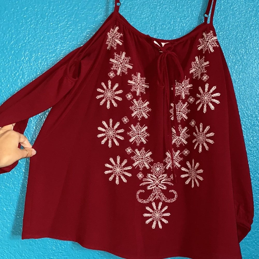 Deep Red blouse - Picture 3 of 4